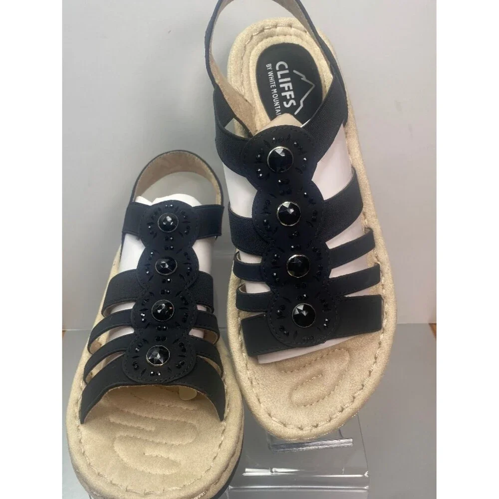 Cliffs By White Mountain Camryn Wedge Sandal Size 7 1/2 M. NEW No Box.